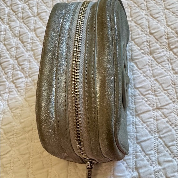 Tory Burch - cosmetic case - silver brushed suede - Picture 11 of 11